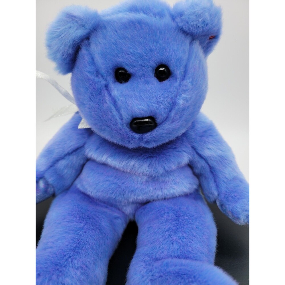 TY Beanie Babies Buddy Clubby II Teddy Bear 1999 Periwinkle Blue 14” - Picture 3 of 16